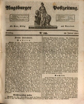 Augsburger Postzeitung Samstag 16. Januar 1841