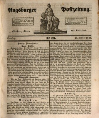 Augsburger Postzeitung Samstag 23. Januar 1841