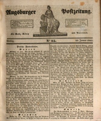 Augsburger Postzeitung Montag 25. Januar 1841