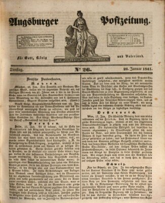 Augsburger Postzeitung Dienstag 26. Januar 1841