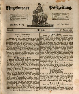 Augsburger Postzeitung Mittwoch 27. Januar 1841