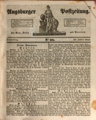 Augsburger Postzeitung Donnerstag 28. Januar 1841