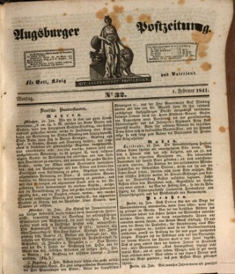 Augsburger Postzeitung Montag 1. Februar 1841