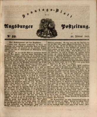 Augsburger Postzeitung Sonntag 21. Februar 1841