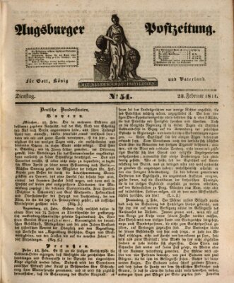 Augsburger Postzeitung Dienstag 23. Februar 1841