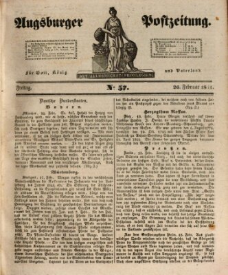 Augsburger Postzeitung Freitag 26. Februar 1841