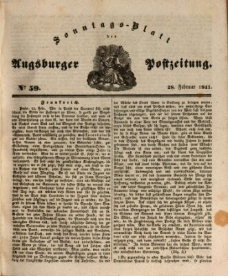 Augsburger Postzeitung Sonntag 28. Februar 1841