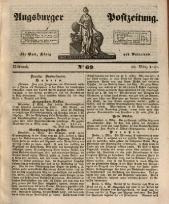 Augsburger Postzeitung Mittwoch 10. März 1841