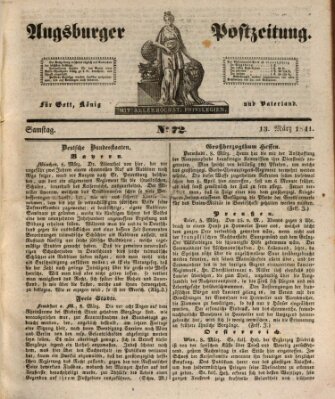 Augsburger Postzeitung Samstag 13. März 1841