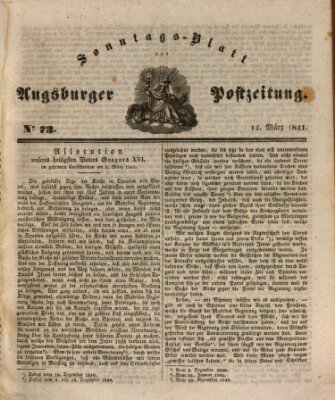 Augsburger Postzeitung Sonntag 14. März 1841