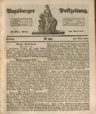 Augsburger Postzeitung Dienstag 23. März 1841