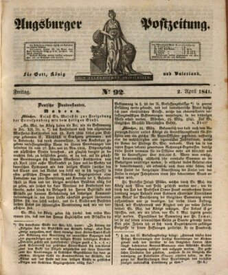 Augsburger Postzeitung Freitag 2. April 1841