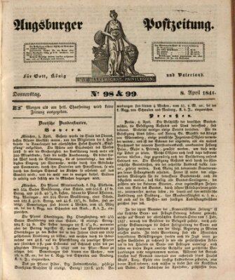 Augsburger Postzeitung Donnerstag 8. April 1841