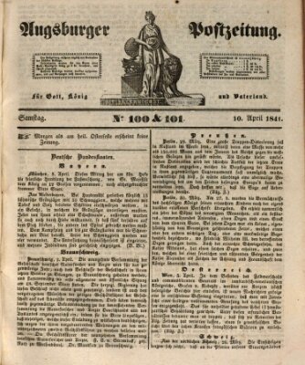 Augsburger Postzeitung Samstag 10. April 1841