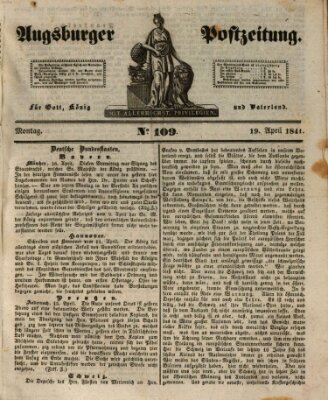 Augsburger Postzeitung Monday 19. April 1841