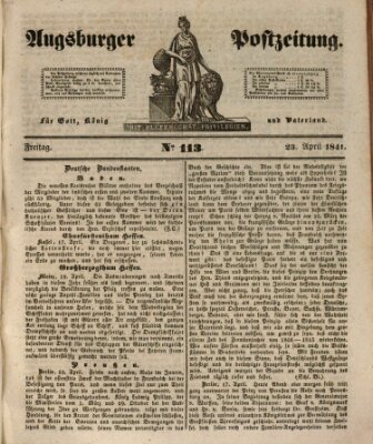 Augsburger Postzeitung Freitag 23. April 1841