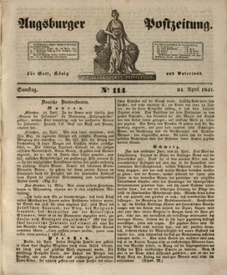 Augsburger Postzeitung Samstag 24. April 1841