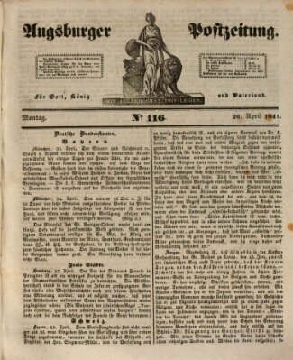 Augsburger Postzeitung Montag 26. April 1841