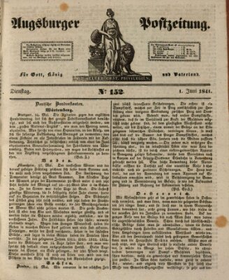 Augsburger Postzeitung Dienstag 1. Juni 1841