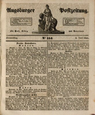 Augsburger Postzeitung Donnerstag 3. Juni 1841