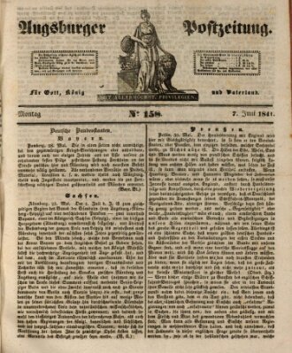 Augsburger Postzeitung Montag 7. Juni 1841