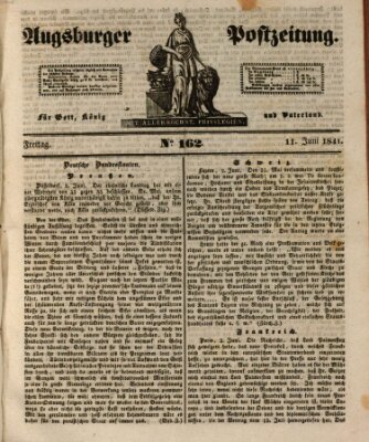 Augsburger Postzeitung Freitag 11. Juni 1841