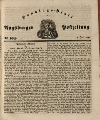 Augsburger Postzeitung Sonntag 13. Juni 1841