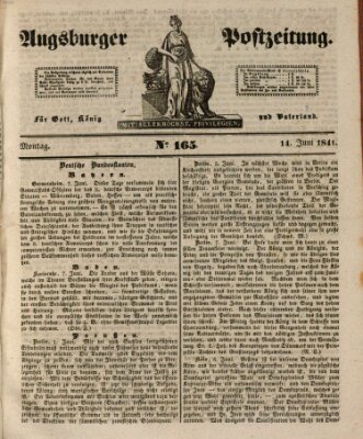 Augsburger Postzeitung Montag 14. Juni 1841