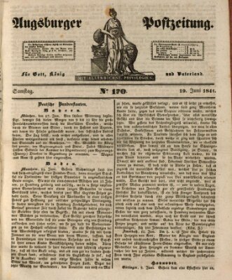 Augsburger Postzeitung Samstag 19. Juni 1841