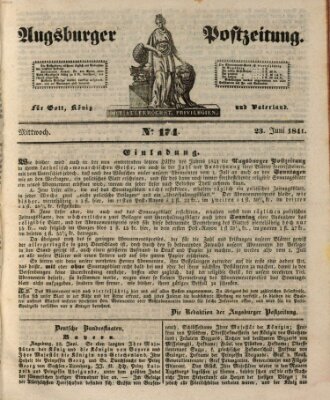 Augsburger Postzeitung Mittwoch 23. Juni 1841