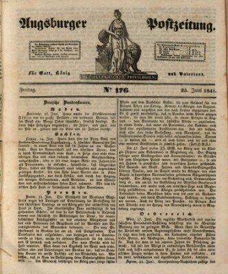 Augsburger Postzeitung Freitag 25. Juni 1841