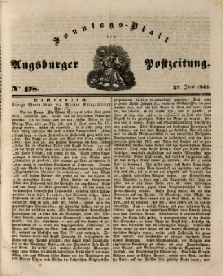 Augsburger Postzeitung Sonntag 27. Juni 1841