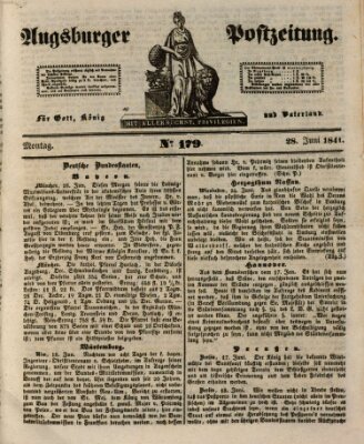 Augsburger Postzeitung Montag 28. Juni 1841