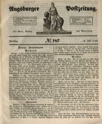 Augsburger Postzeitung Dienstag 6. Juli 1841