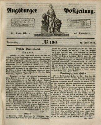 Augsburger Postzeitung Donnerstag 15. Juli 1841