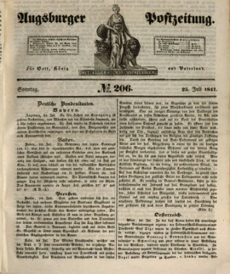 Augsburger Postzeitung Sonntag 25. Juli 1841