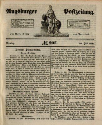 Augsburger Postzeitung Montag 26. Juli 1841