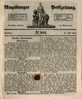 Augsburger Postzeitung Samstag 31. Juli 1841