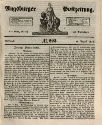 Augsburger Postzeitung Mittwoch 11. August 1841