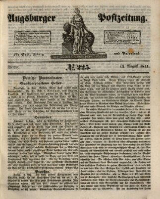 Augsburger Postzeitung Freitag 13. August 1841