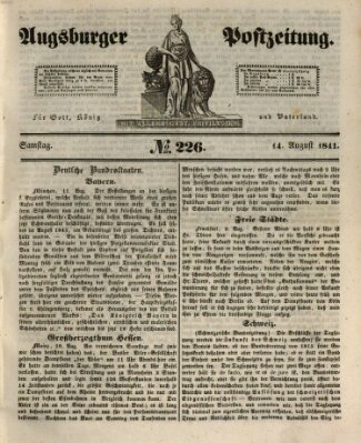 Augsburger Postzeitung Samstag 14. August 1841