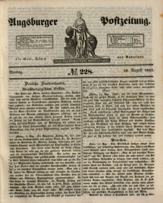 Augsburger Postzeitung Montag 16. August 1841