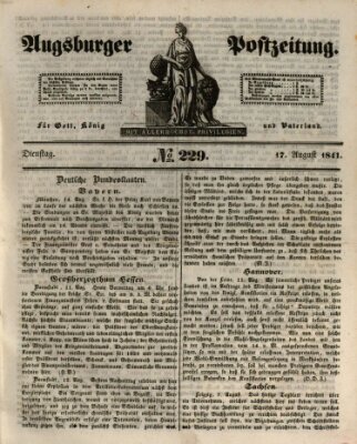 Augsburger Postzeitung Dienstag 17. August 1841