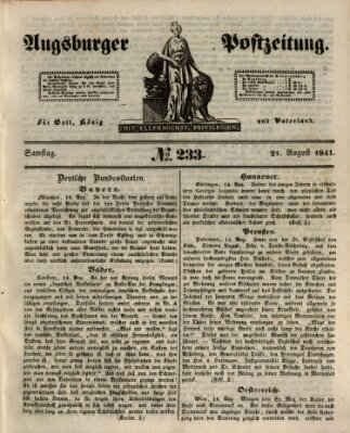 Augsburger Postzeitung Samstag 21. August 1841