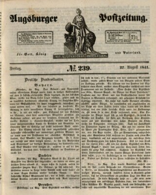 Augsburger Postzeitung Freitag 27. August 1841