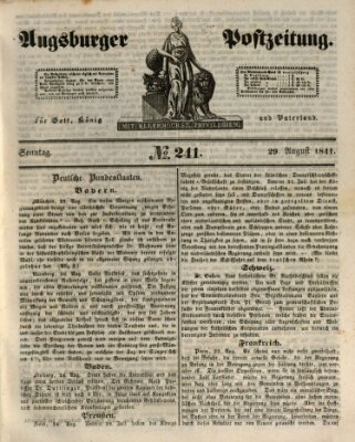 Augsburger Postzeitung Sonntag 29. August 1841