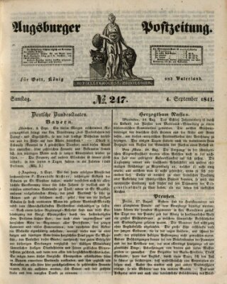 Augsburger Postzeitung Samstag 4. September 1841