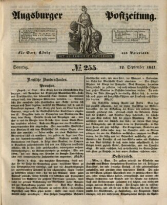 Augsburger Postzeitung Sonntag 12. September 1841