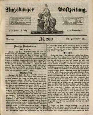 Augsburger Postzeitung Montag 20. September 1841