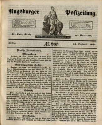 Augsburger Postzeitung Freitag 24. September 1841